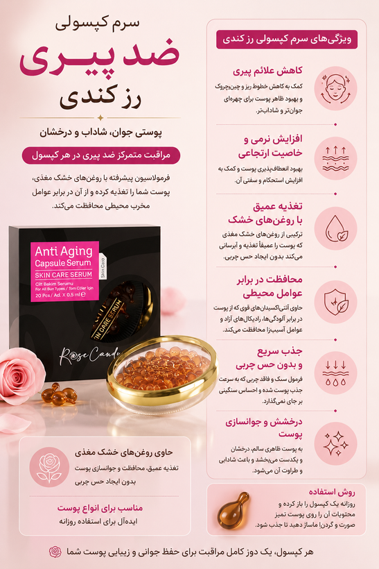 سرم کپسولی جوان ساز ( 20 عدد کپسول 0.5 میل) رزکندی