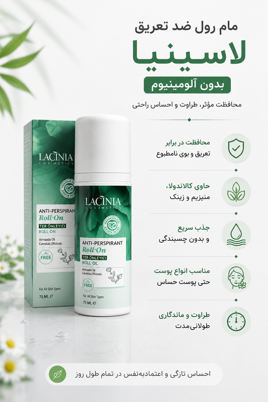 مام زیر بغل ضدتعریق بدون آلومینیوم 75 میل لاسینیا