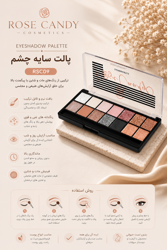 پالت سایه چشم رزکندی