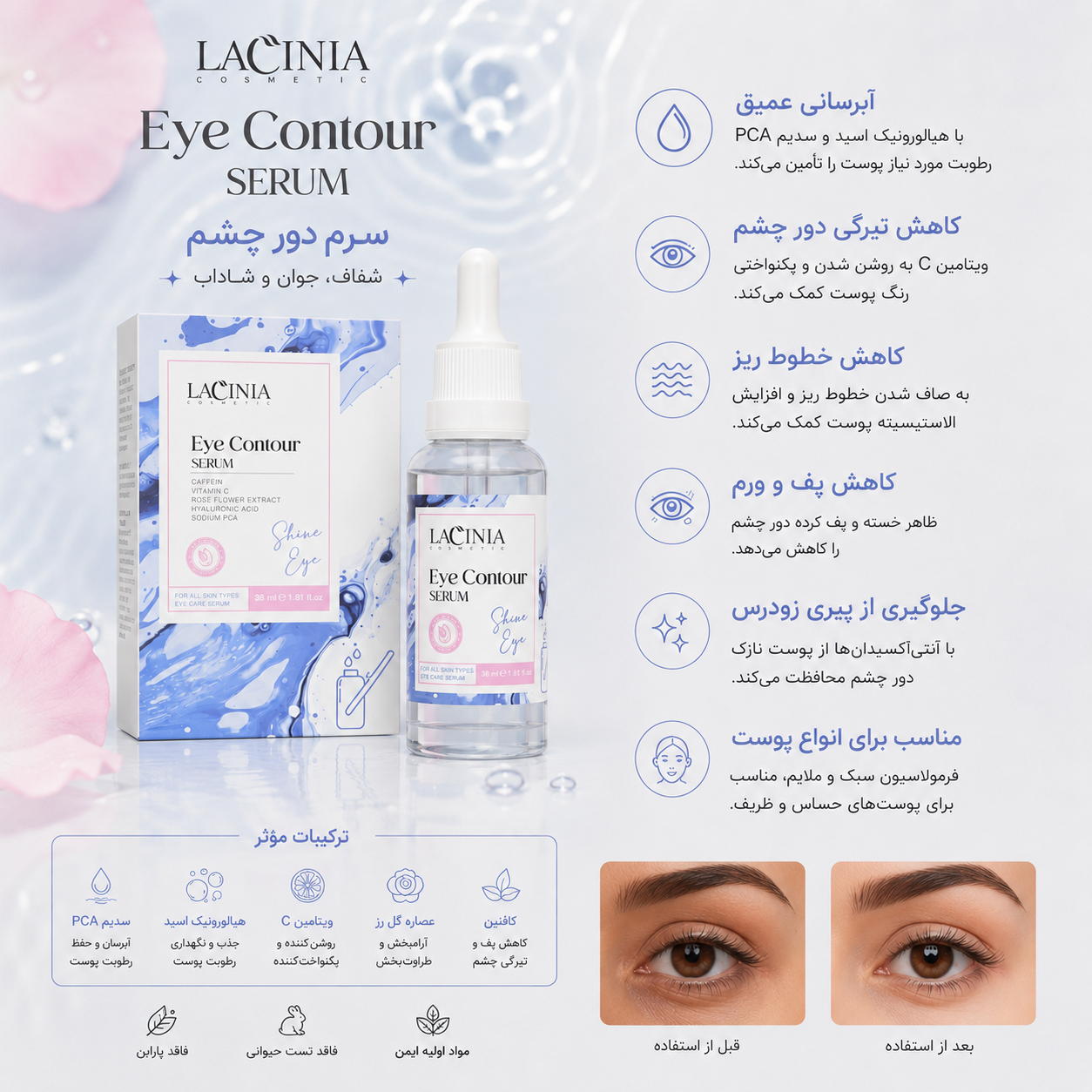 سرم دور چشم 30 میل لاسینیا