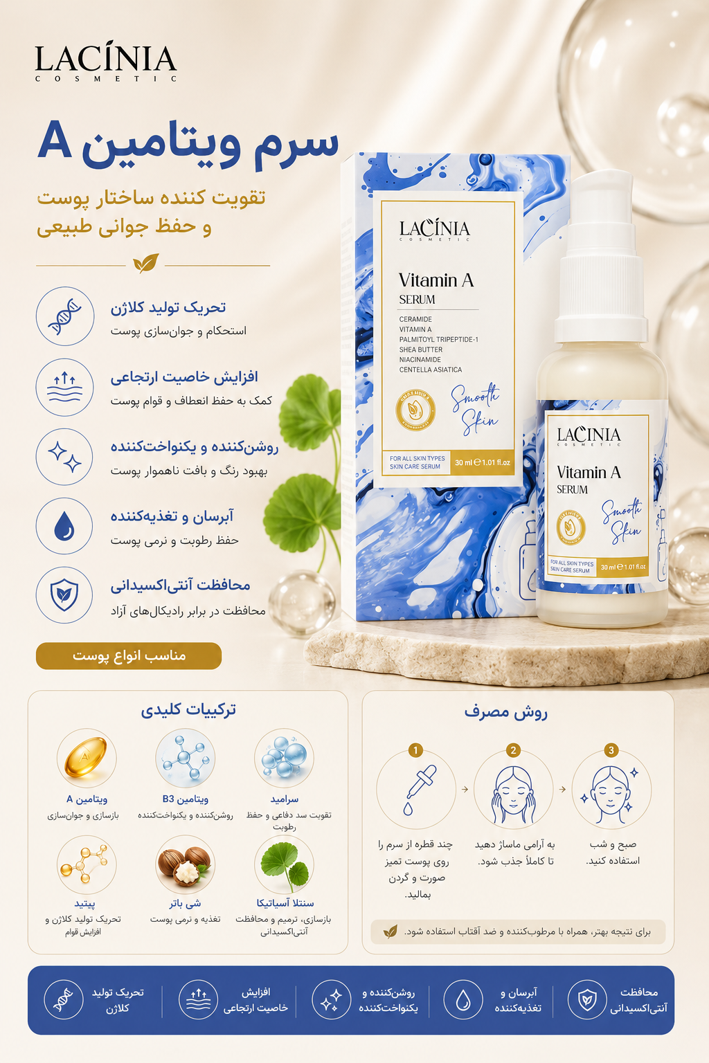 سرم ویتامین آ ۳۰ میل لاسینیا